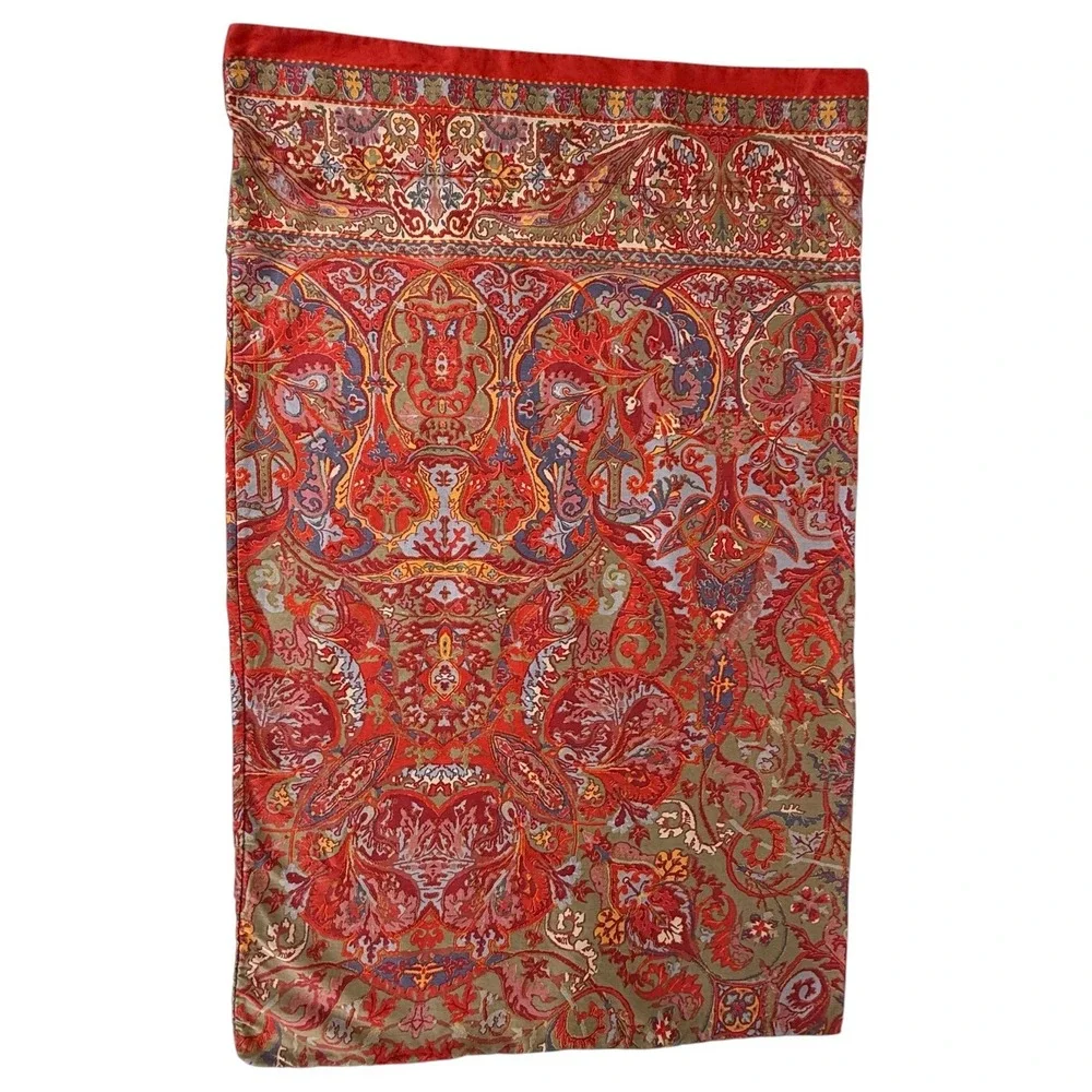 2 Ralph Lauren Galahad Pillowcases Set Red Paisley Standard Size Cotton VTG